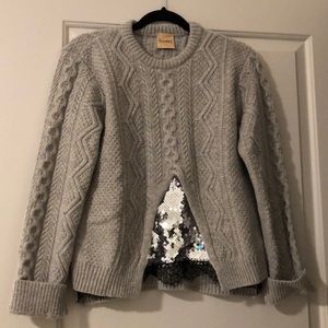 Sweater with sequin underlay